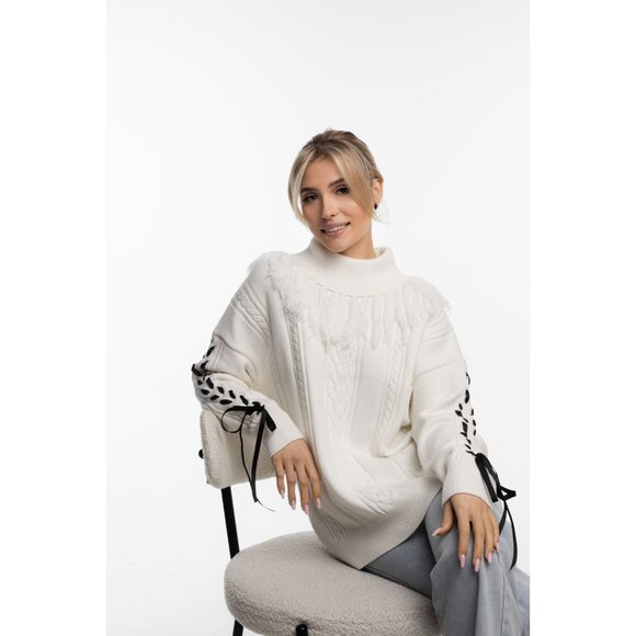 Alexander High Neck Cable Sweater - Picture 3 of 4